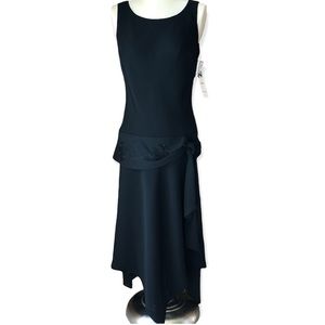 Evan Picone Black Formal Dress Size 10 Sleeveless Drop Waist Cocktail